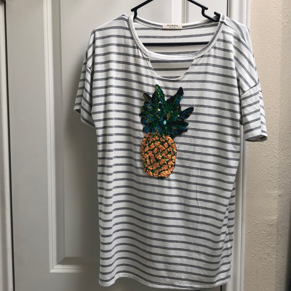 Pineapple sequined top